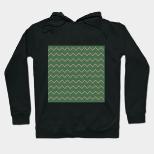 Dark Green zigzag pattern Hoodie